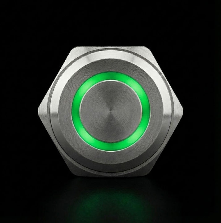 22mm Metal LED Push Button - Momentary / Latching Switch for Escape Room Props (BE101)