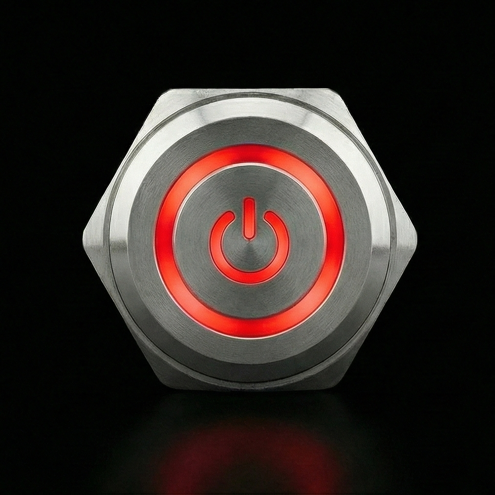 22mm Metal LED Push Button - Momentary / Latching Switch for Escape Room Props (BE101)