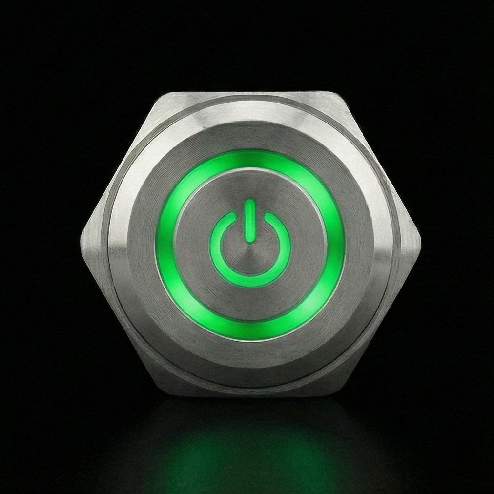 22mm Metal LED Push Button - Momentary / Latching Switch for Escape Room Props (BE101)