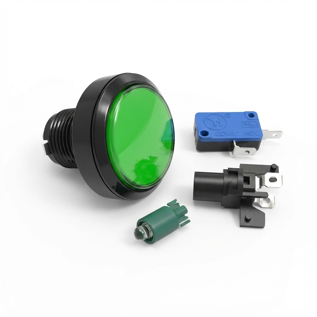 45mm Round Illuminated Push Button Switch - Momentary (BE103)