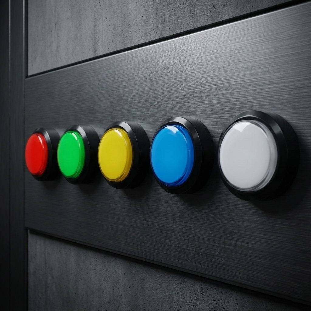 60mm Round Illuminated Push Button Switch - Momentary (BE104)