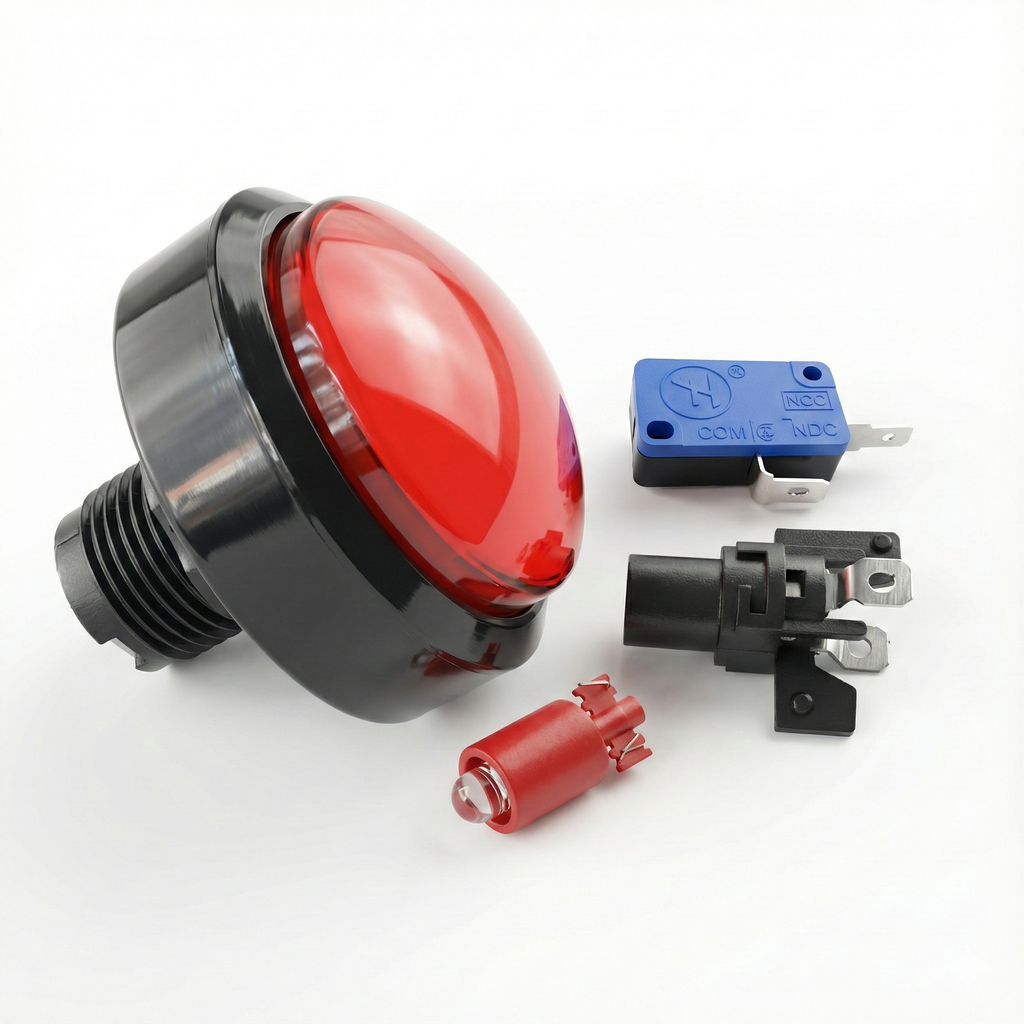 60mm Round Illuminated Push Button Switch - Momentary (BE104)