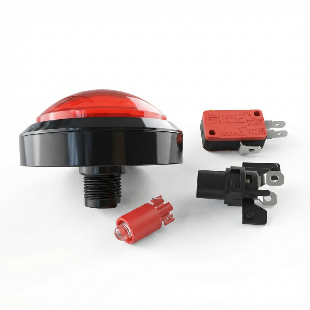 100mm Round Illuminated Push Button Switch - Momentary (BE105)