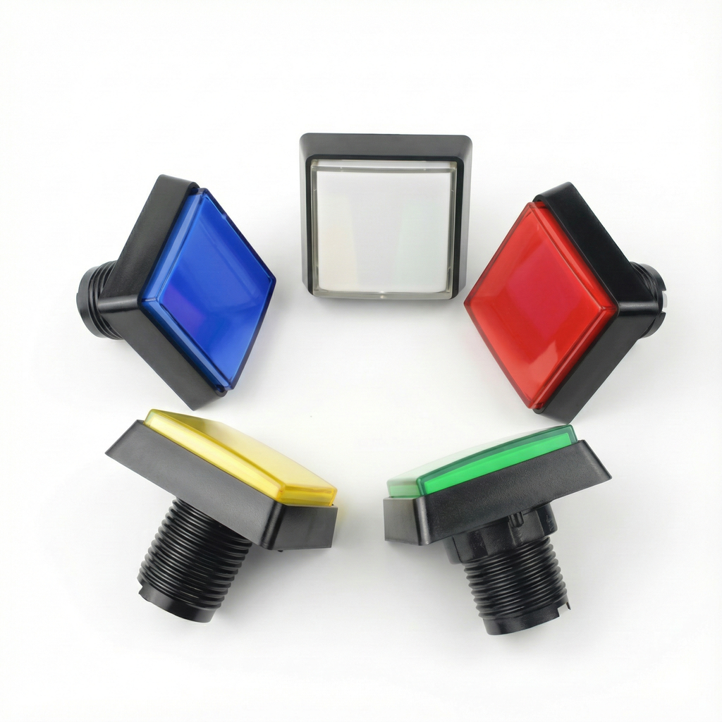 51mm Square Illuminated Push Button Switch - Momentary (BE106)