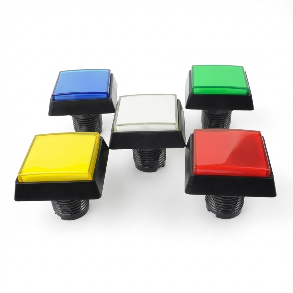 51mm Square Illuminated Push Button Switch - Momentary (BE106)