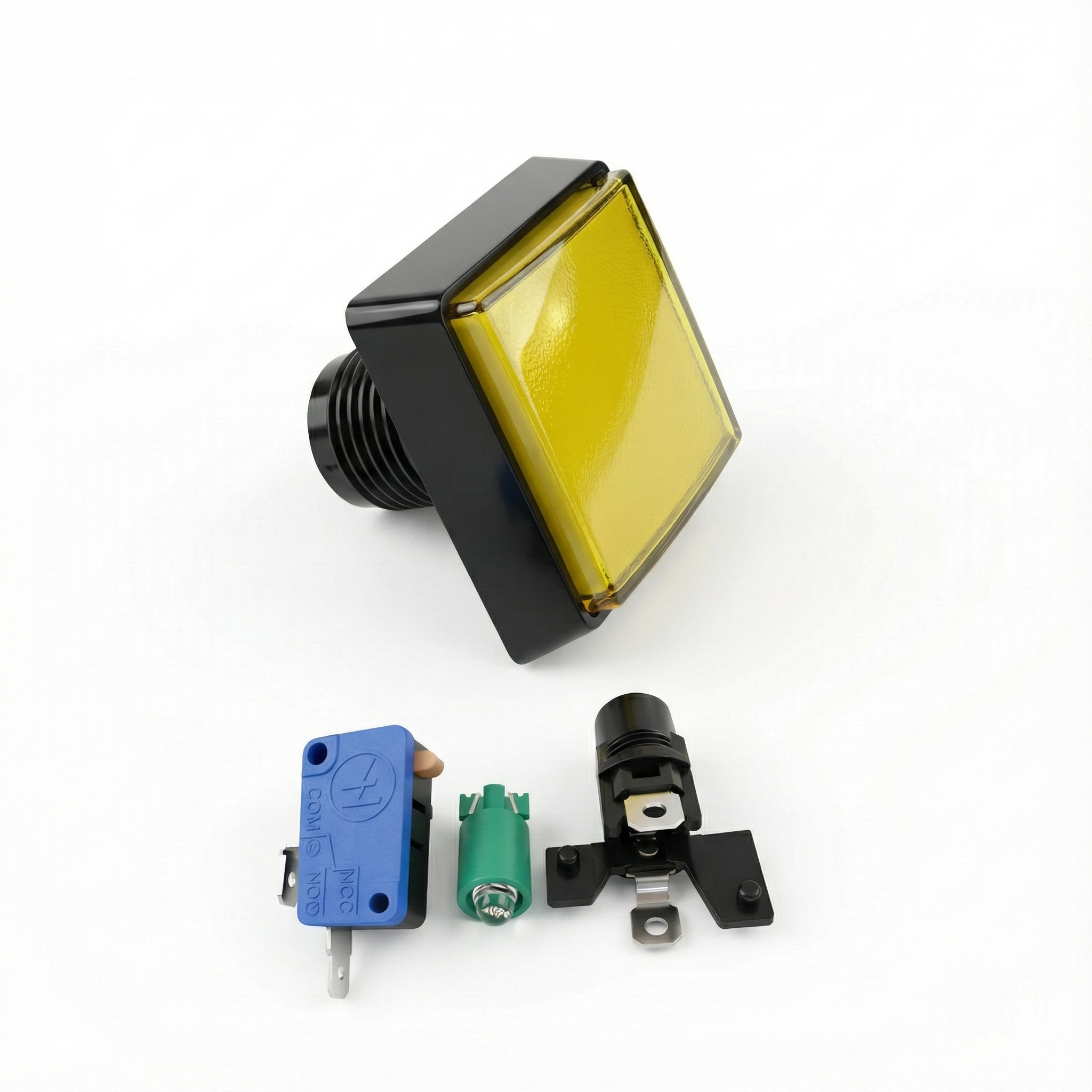 51mm Square Illuminated Push Button Switch - Momentary (BE106)