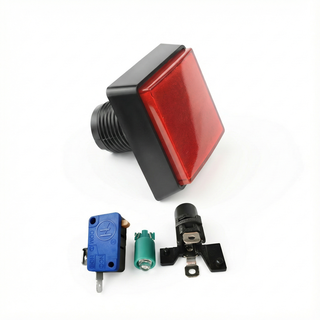 51mm Square Illuminated Push Button Switch - Momentary (BE106)