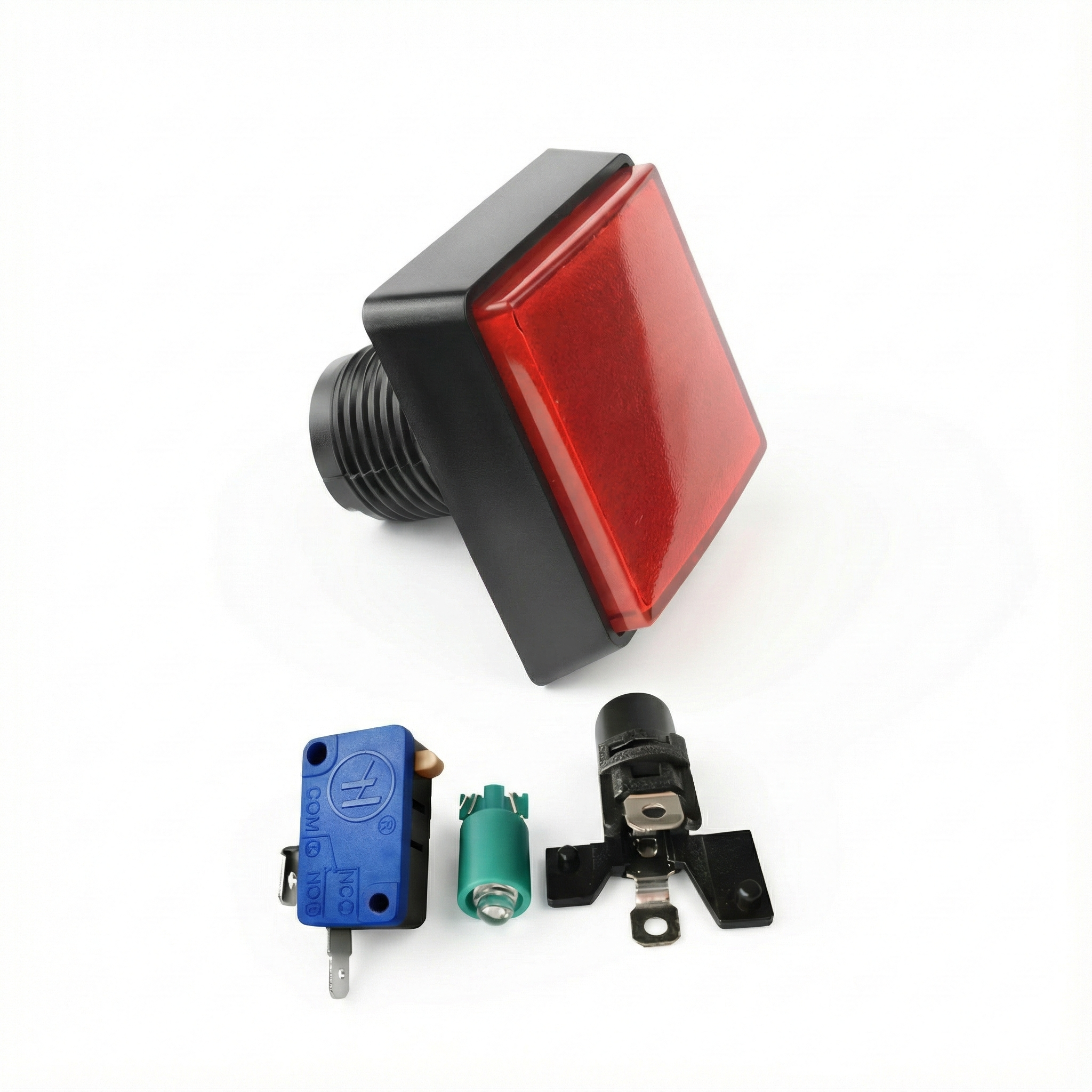 51mm Square Illuminated Push Button Switch - Momentary (BE106)