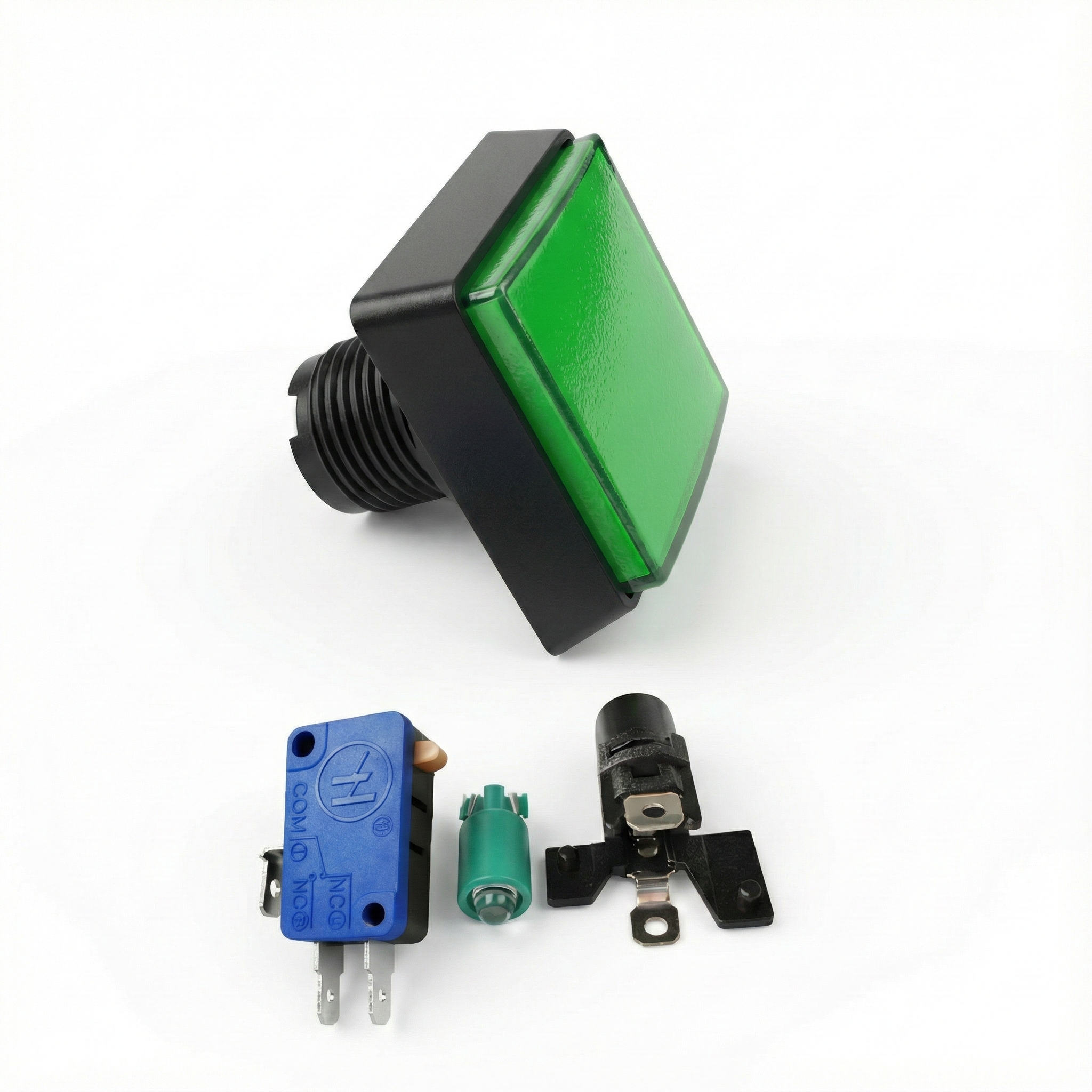 51mm Square Illuminated Push Button Switch - Momentary (BE106)