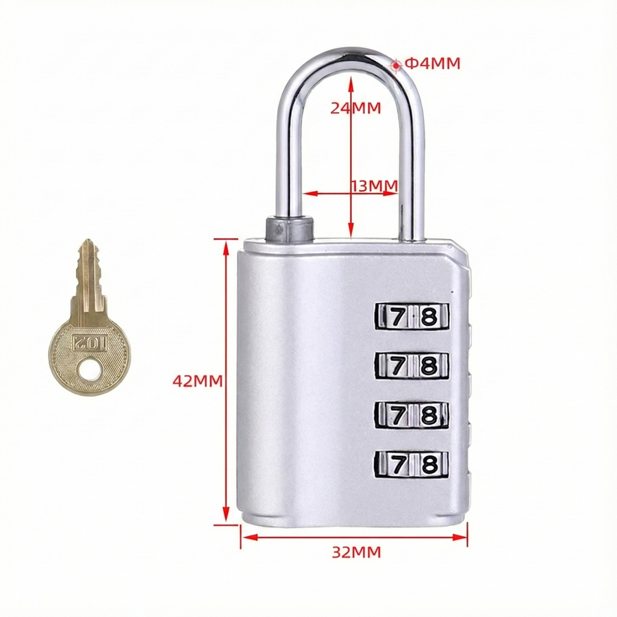 Anti-Reset 4-Digit Padlock with Manager Key (Code Recovery Function) for Escape Rooms(BE108)