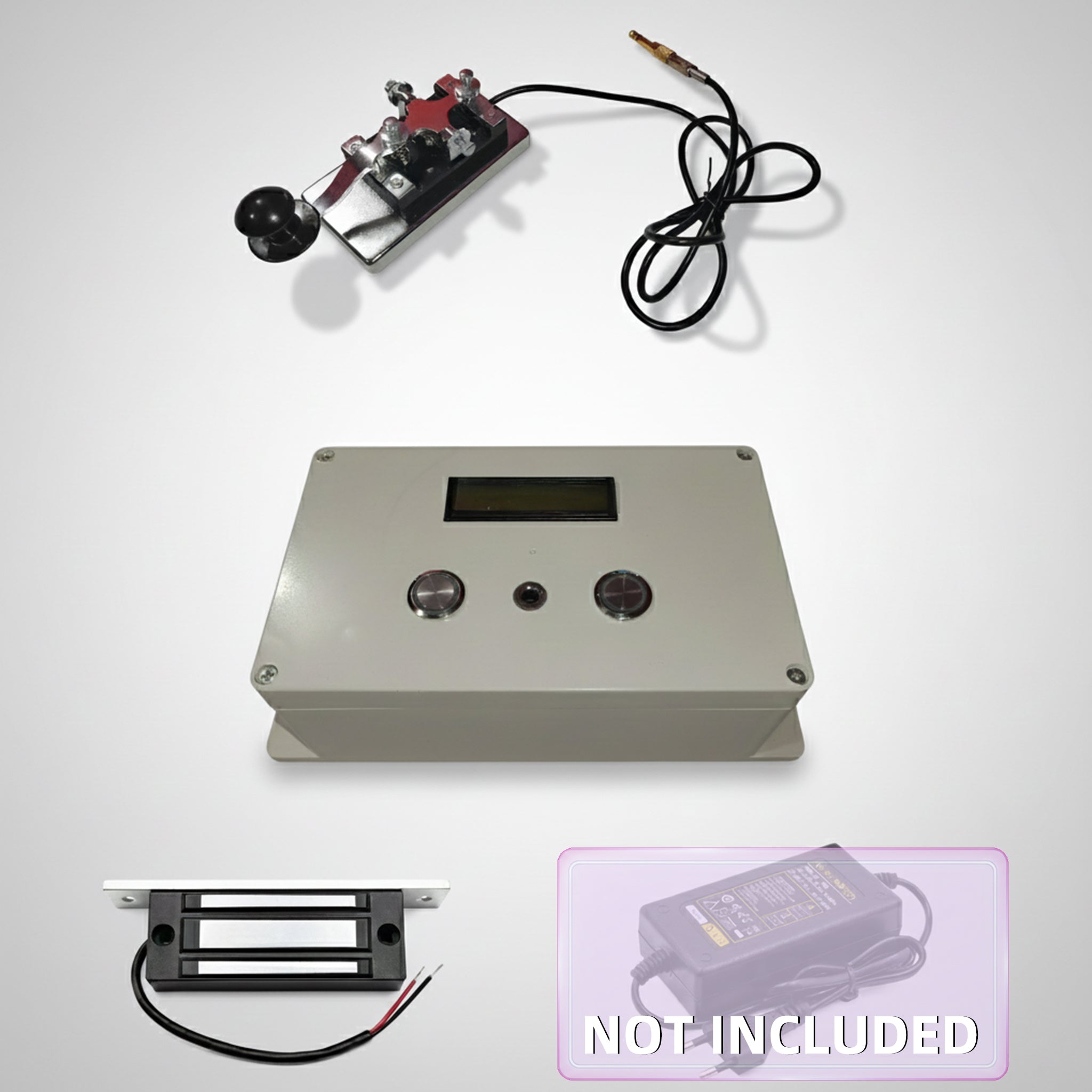 Morse Code Decoder Puzzle Kit - Vintage Telegraph Key Prop for Escape Rooms（DM103）