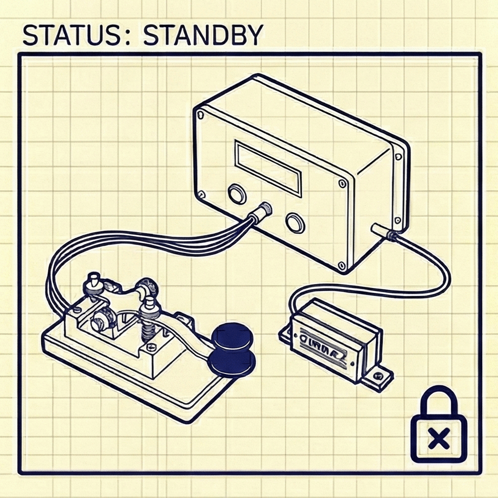 Morse Code Decoder Puzzle Kit - Vintage Telegraph Key Prop for Escape Rooms（DM103）