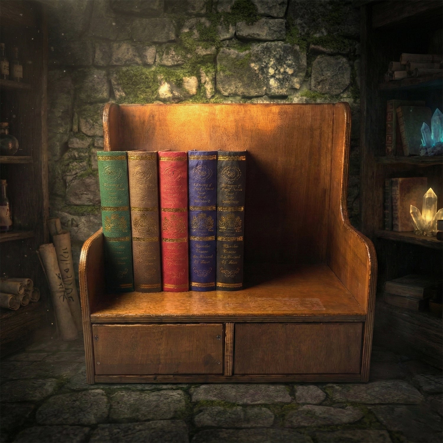 Magic Book Drawer Prop: 5-Book Sequence Puzzle(RP105)